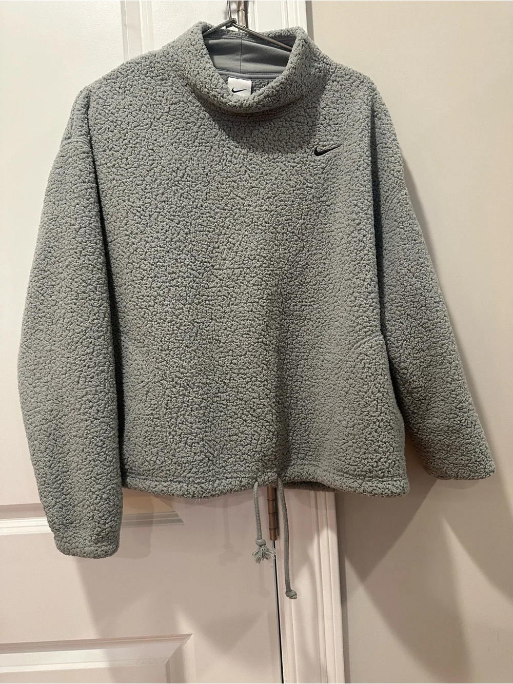 Nike Women’s Light Gray Sherpa Cowl Neck Pullover